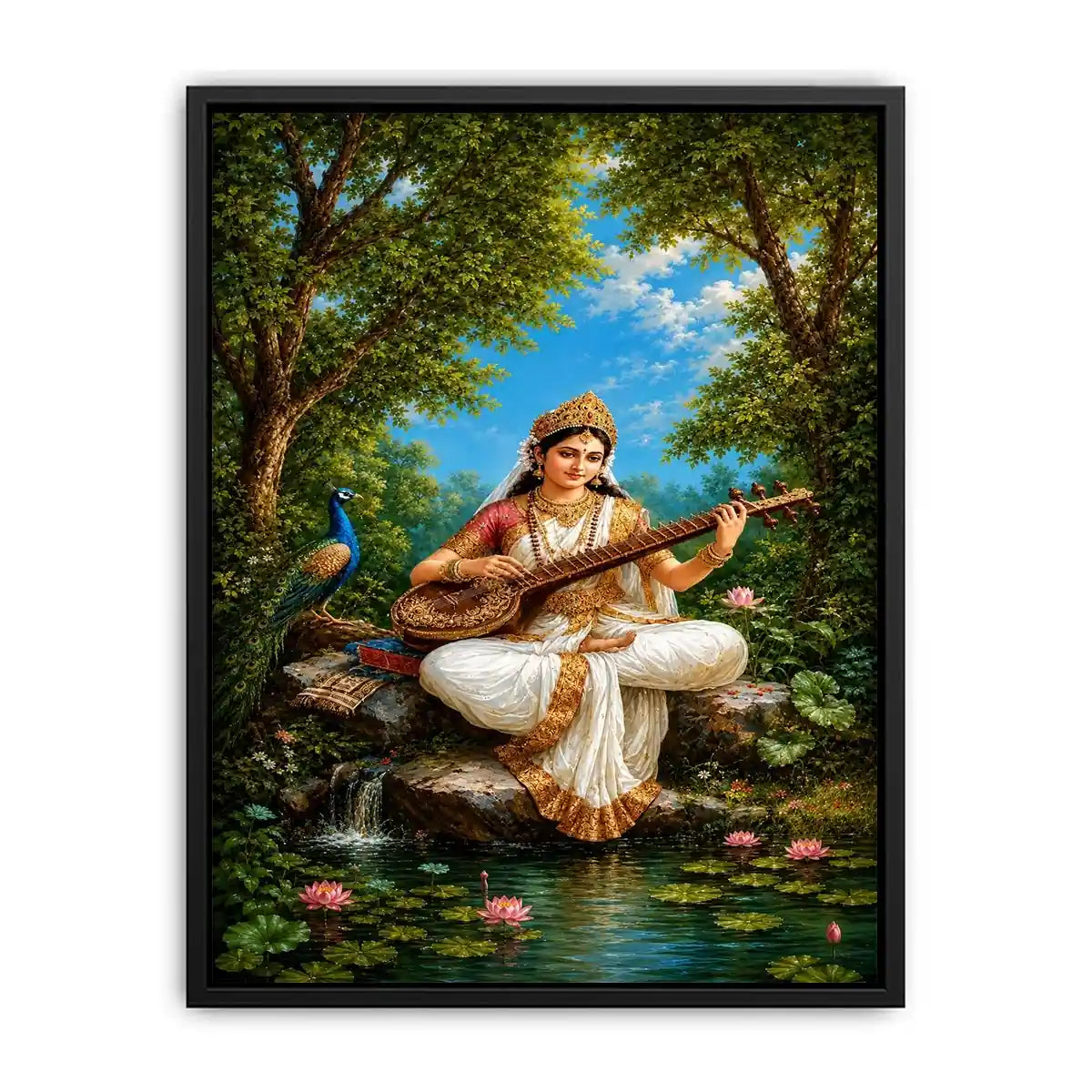   saraswati veena canvas art home