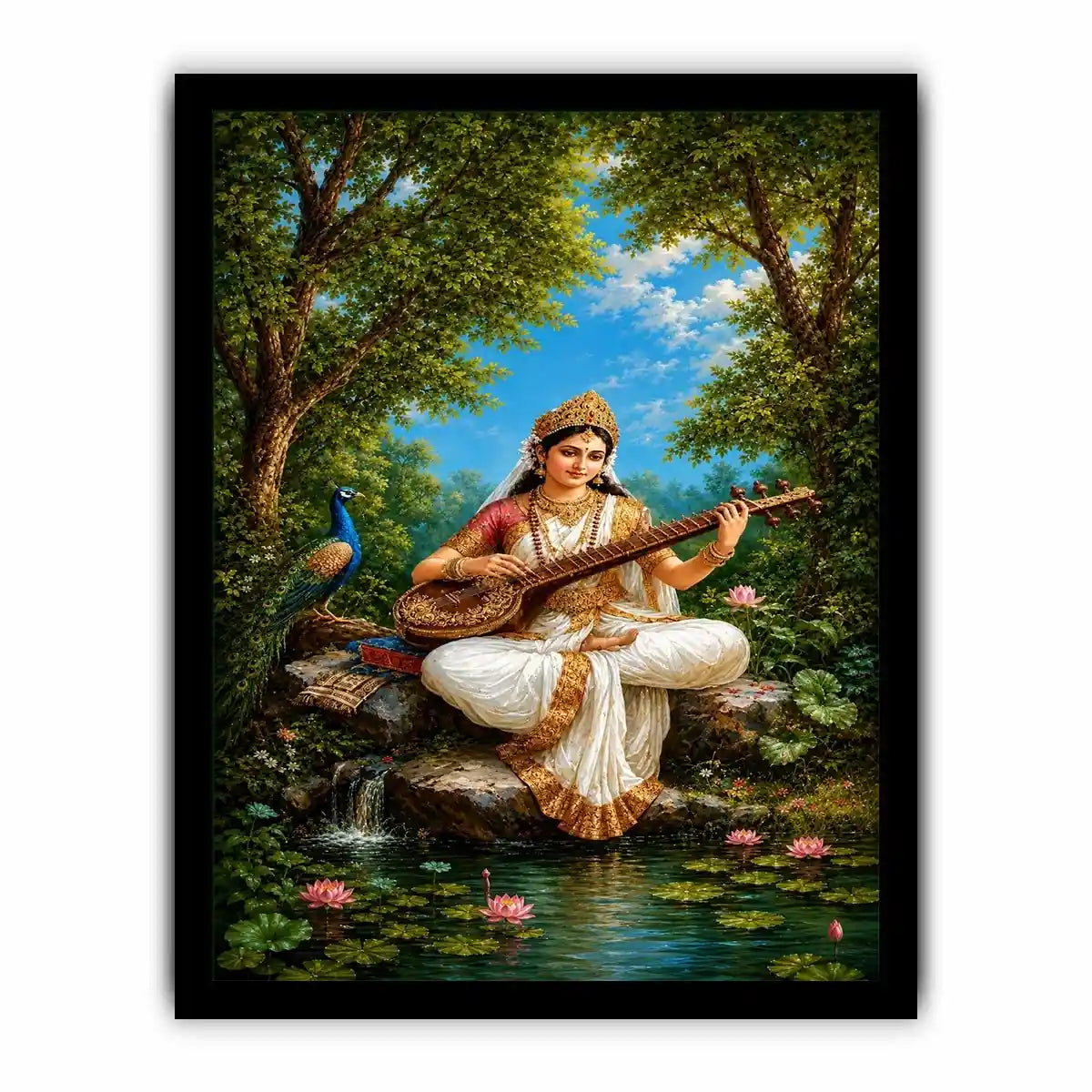   saraswati veena canvas art home