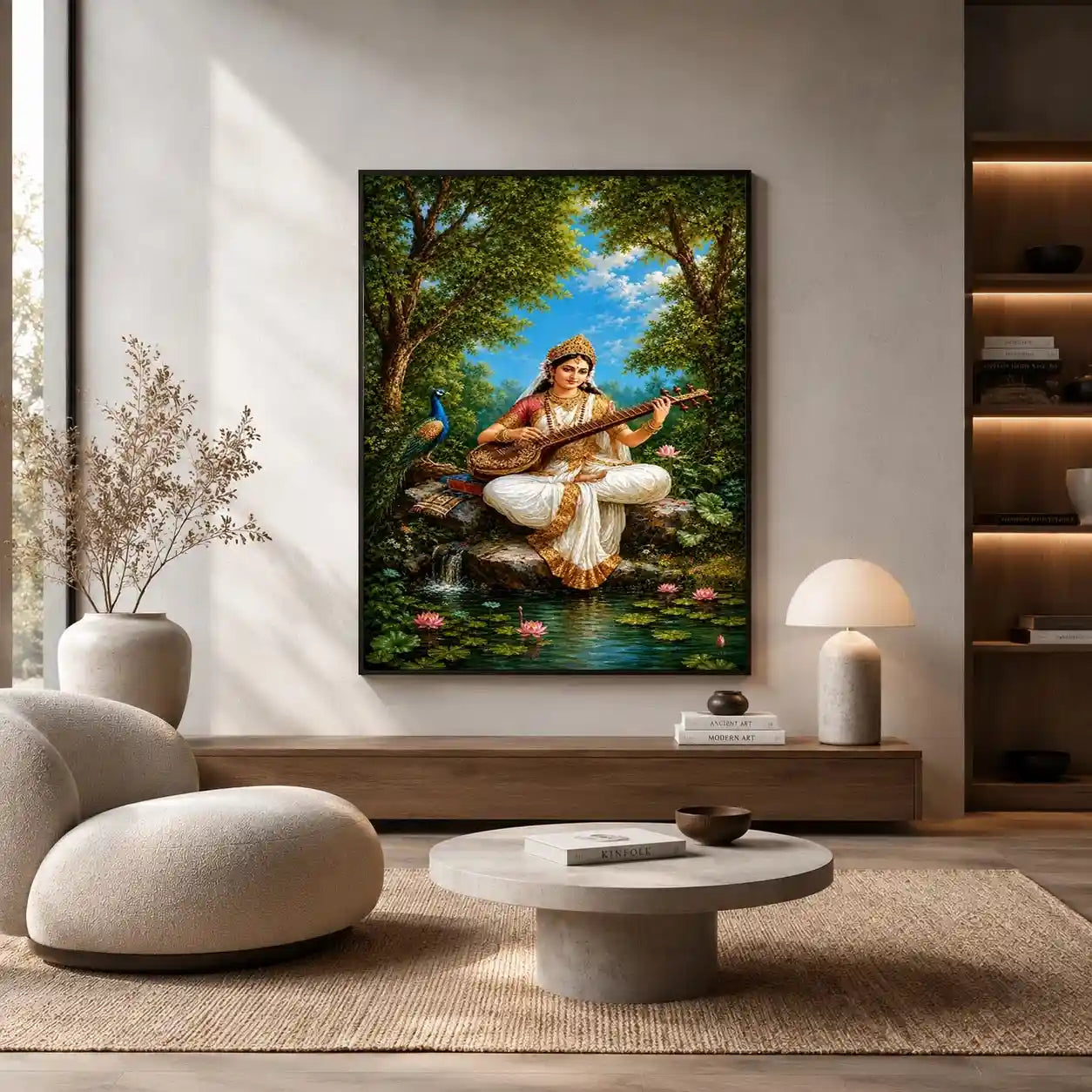   saraswati veena canvas art home