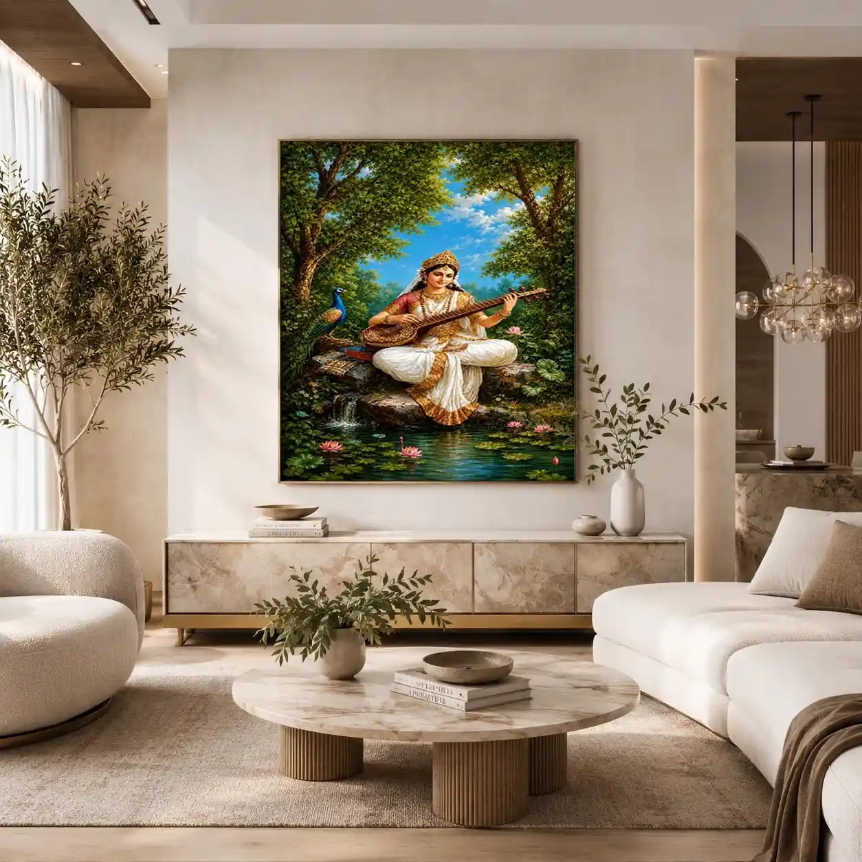   saraswati veena canvas art home