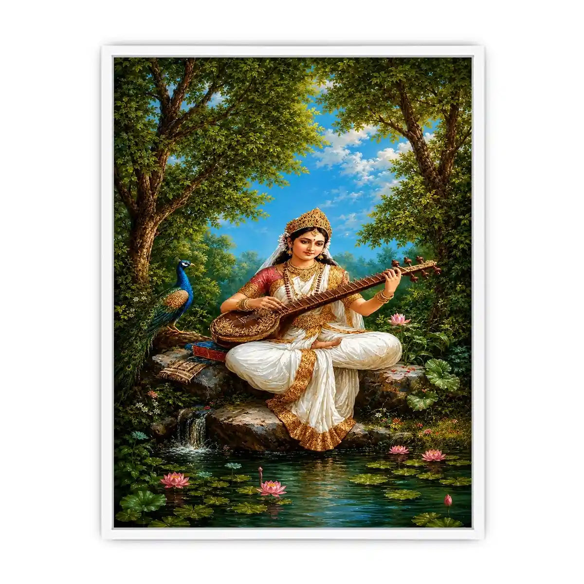   saraswati veena canvas art home