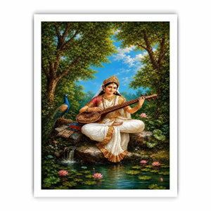   saraswati veena canvas art home