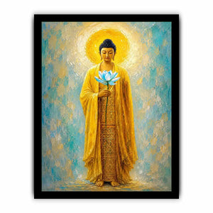   golden buddha lotus canvas print