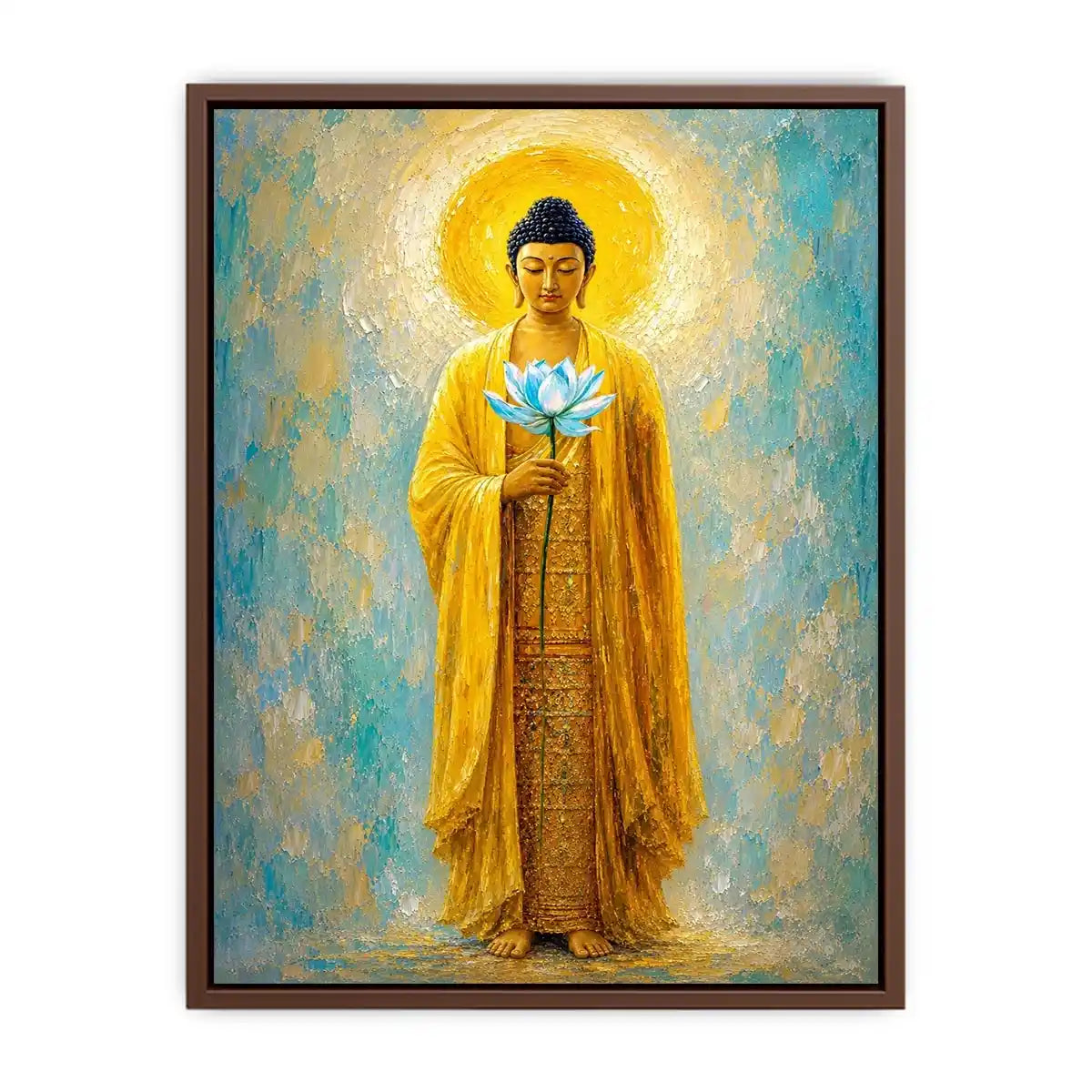  golden buddha lotus canvas print