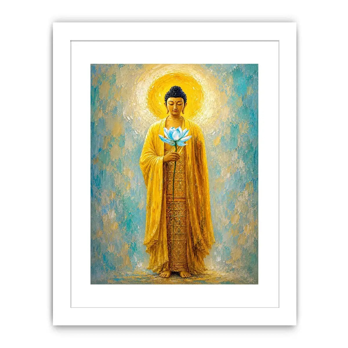   golden buddha lotus canvas print
