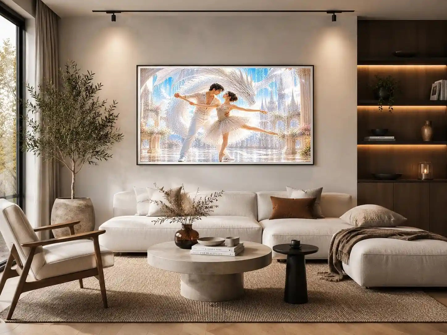 fantasy dragon ballet canvas art living room
