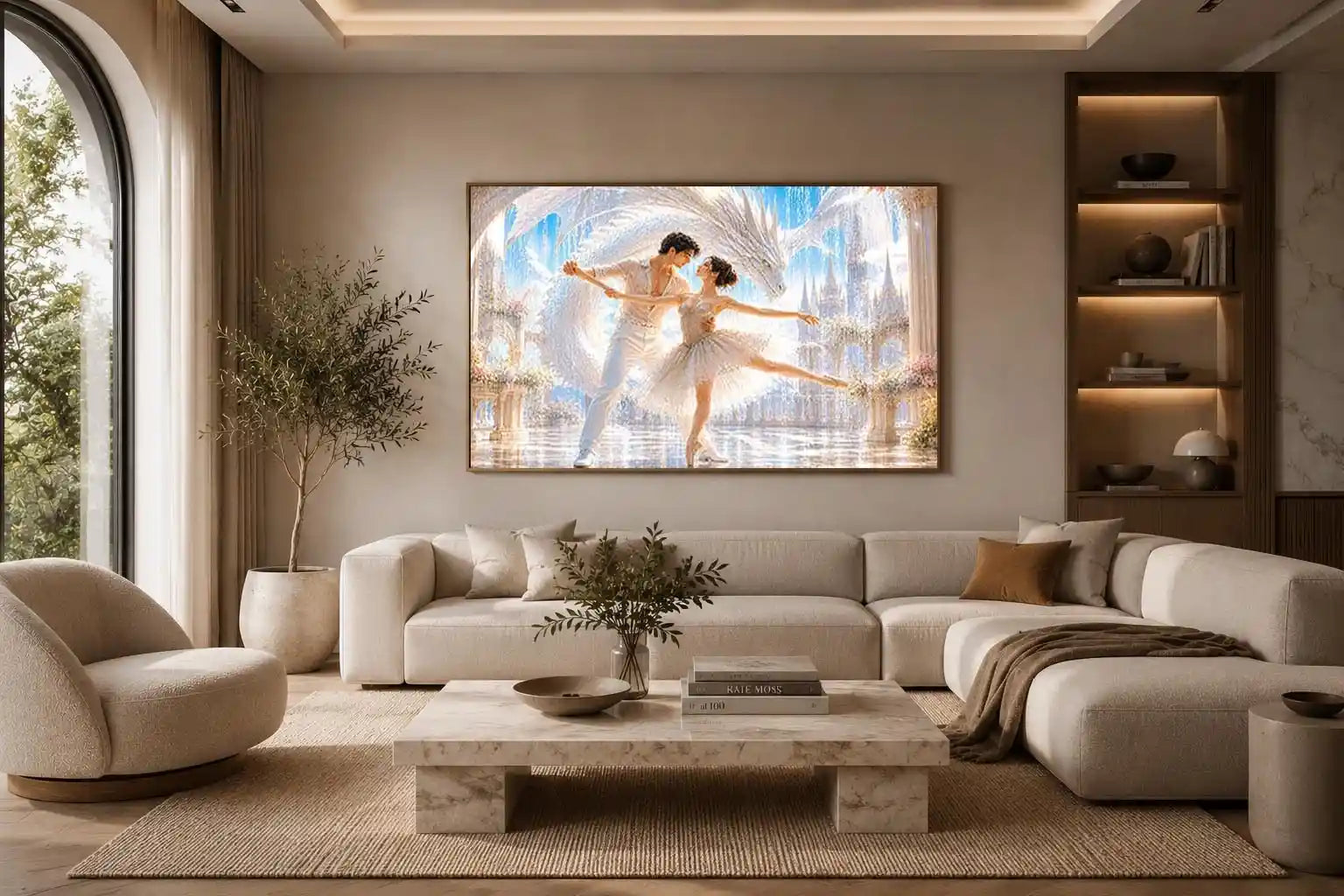 fantasy dragon ballet canvas art living room