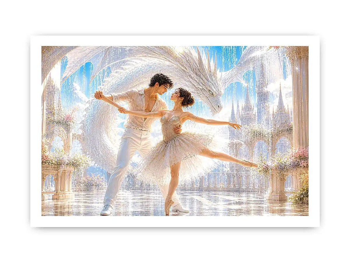 fantasy dragon ballet canvas art living room