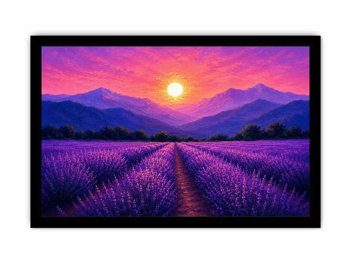   lavender field sunset landscape canvas print