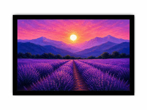   lavender field sunset landscape canvas print