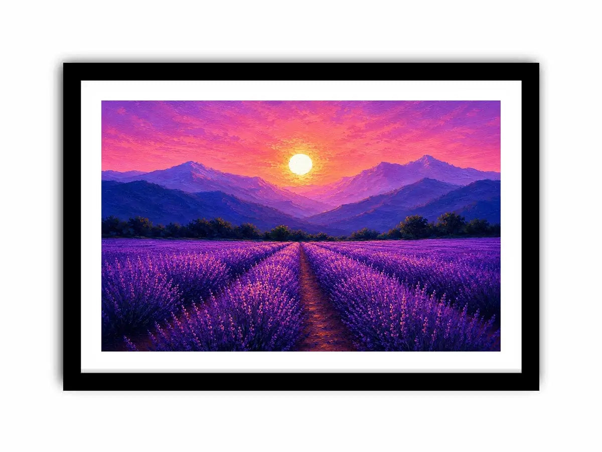   lavender field sunset landscape canvas print