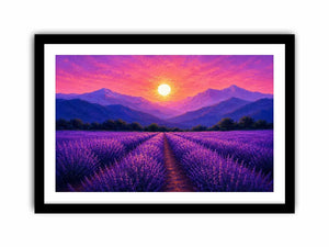   lavender field sunset landscape canvas print