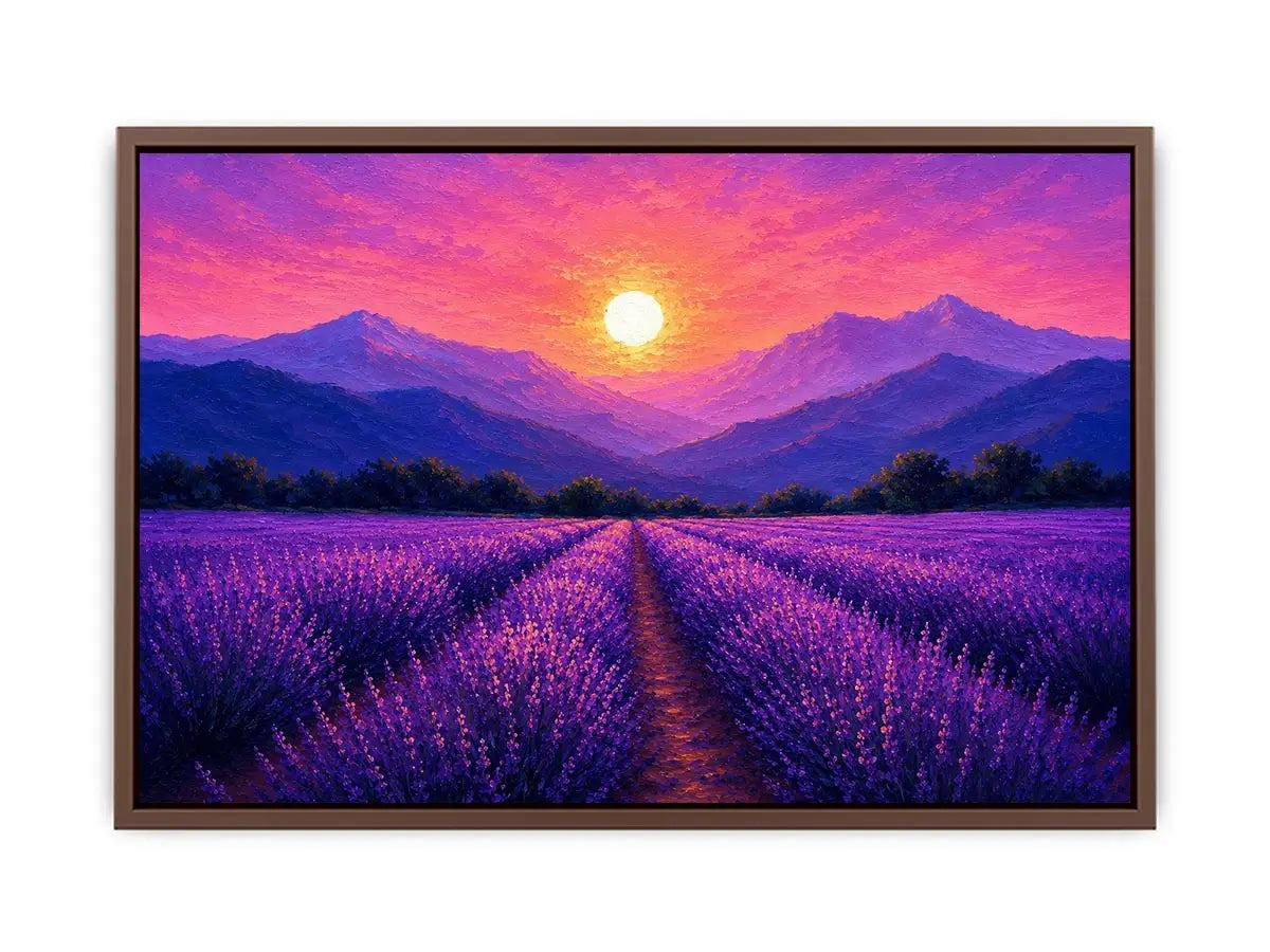   lavender field sunset landscape canvas print