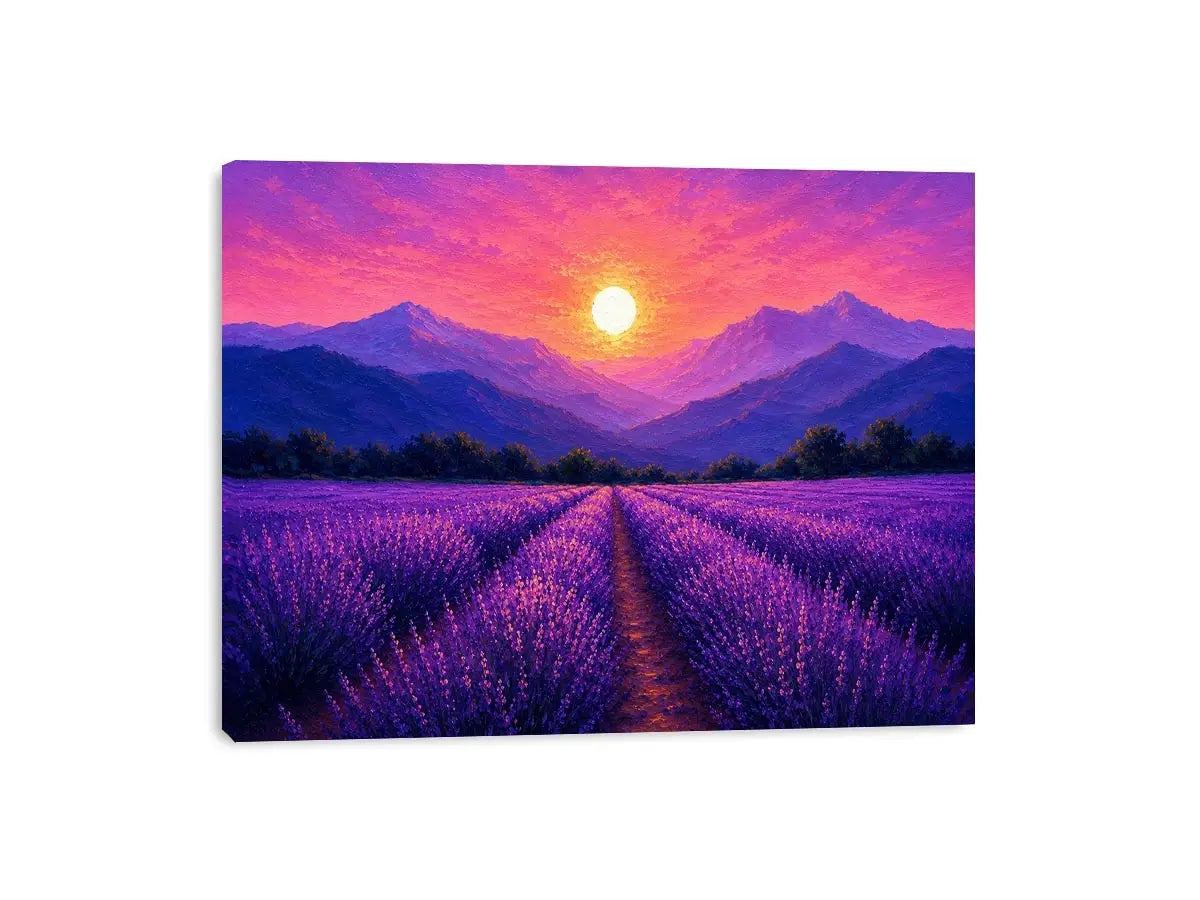   lavender field sunset landscape canvas print