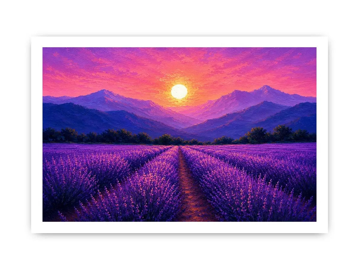   lavender field sunset landscape canvas print