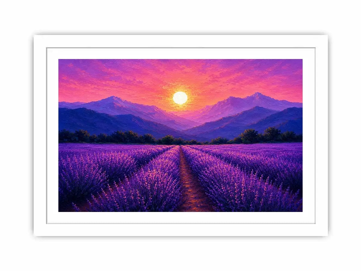   lavender field sunset landscape canvas print