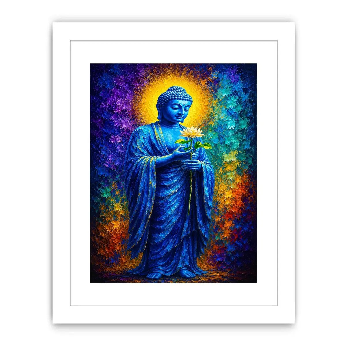   blue buddha lotus spiritual canvas print