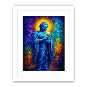  blue buddha lotus spiritual canvas print