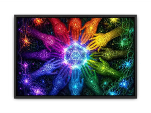   colorful unity sacred geometry canvas art