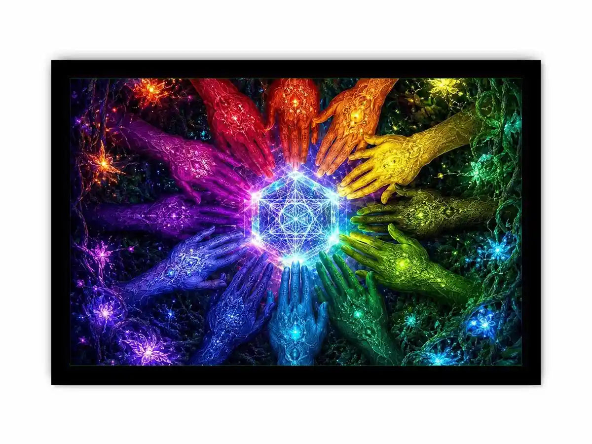   colorful unity sacred geometry canvas art