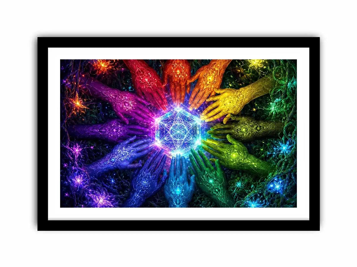   colorful unity sacred geometry canvas art