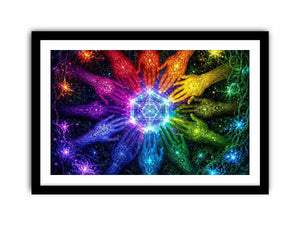   colorful unity sacred geometry canvas art