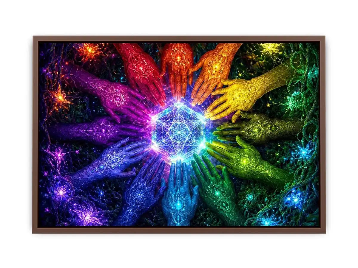   colorful unity sacred geometry canvas art