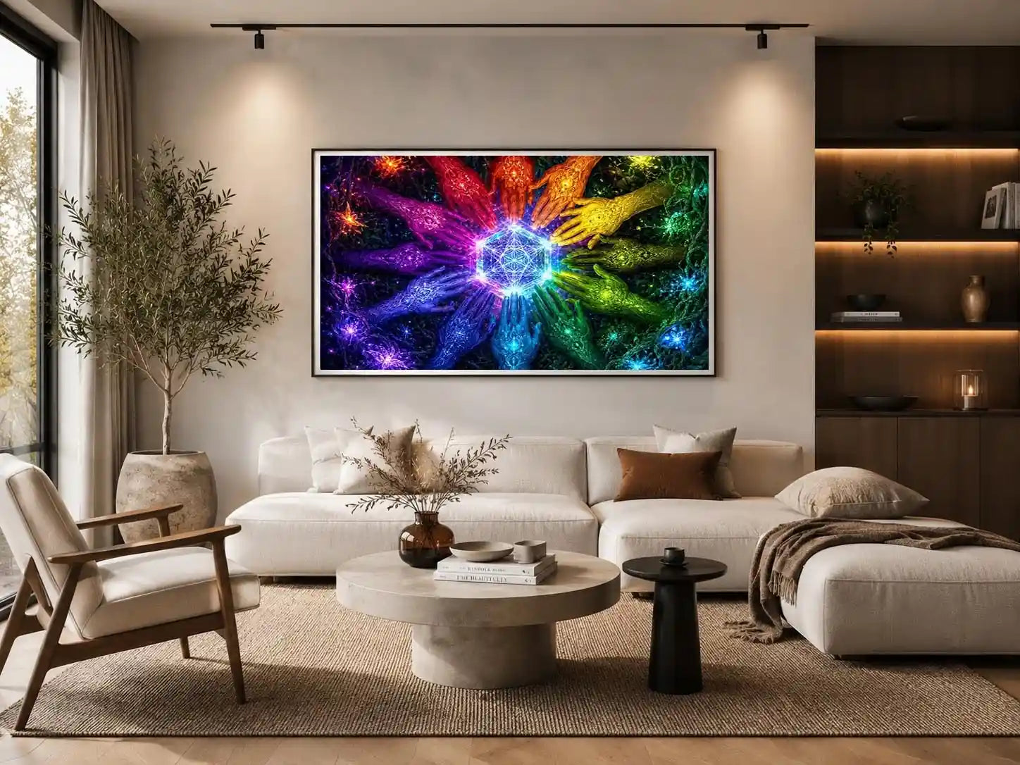   colorful unity sacred geometry canvas art