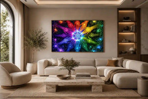   colorful unity sacred geometry canvas art