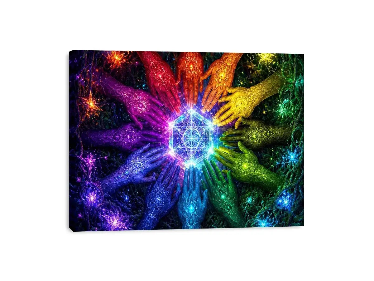   colorful unity sacred geometry canvas art