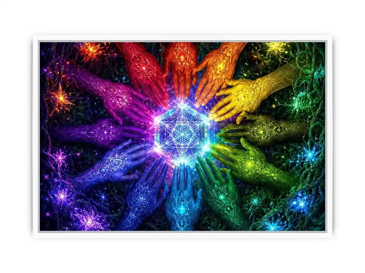   colorful unity sacred geometry canvas art