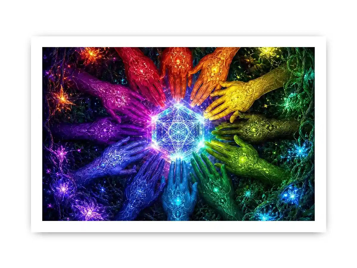   colorful unity sacred geometry canvas art