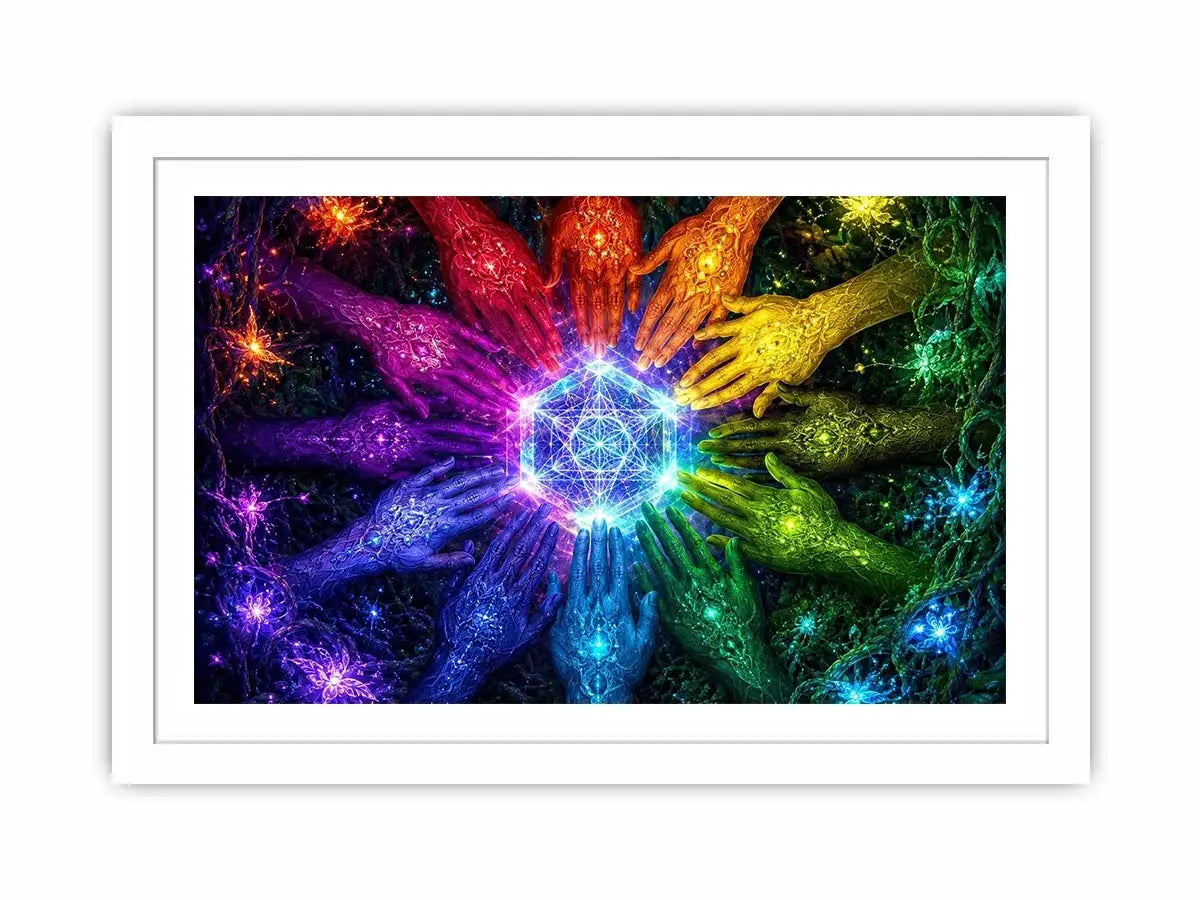   colorful unity sacred geometry canvas art