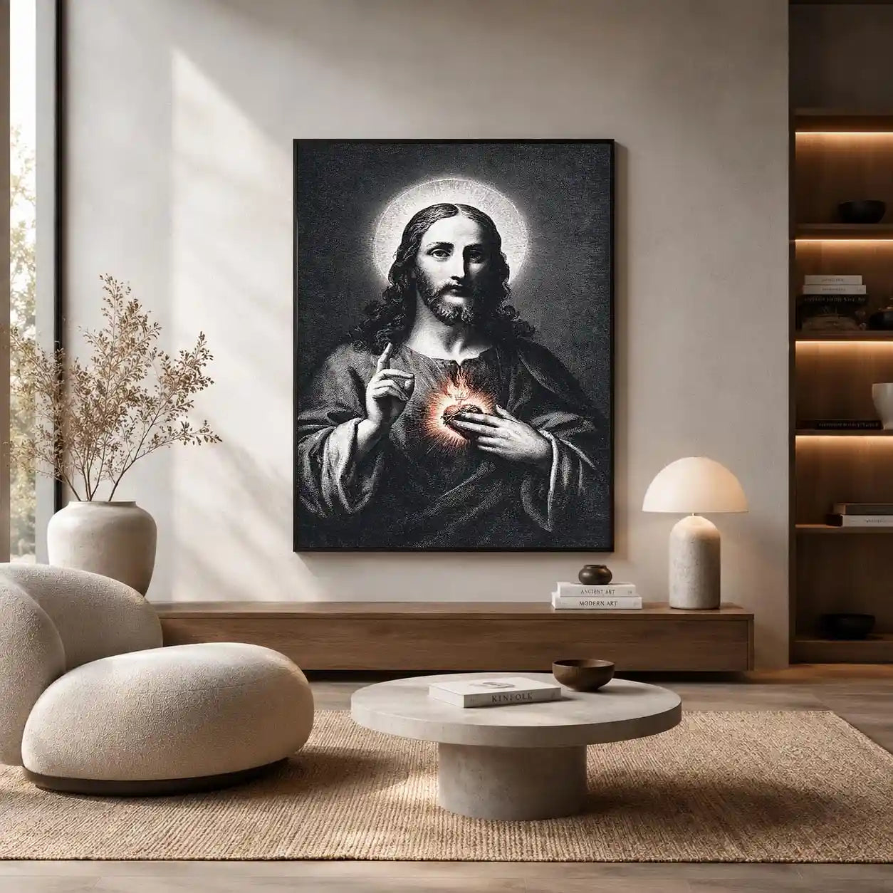 sacred heart jesus canvas art prayer room