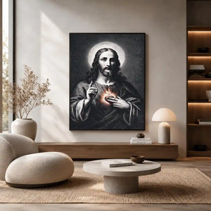 sacred heart jesus canvas art prayer room