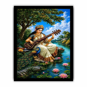  saraswati goddess music canvas