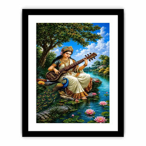   saraswati goddess music canvas