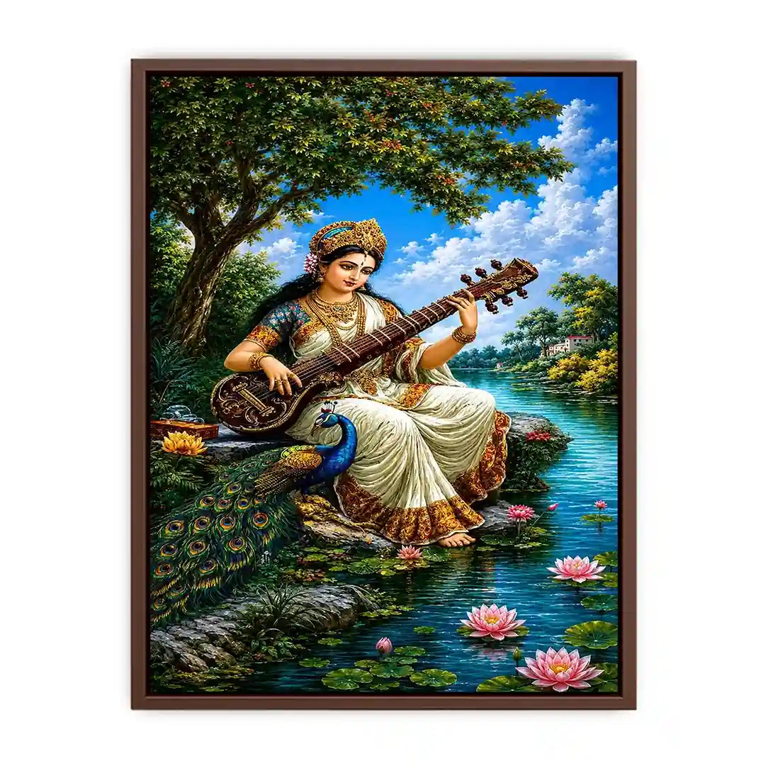   saraswati goddess music canvas