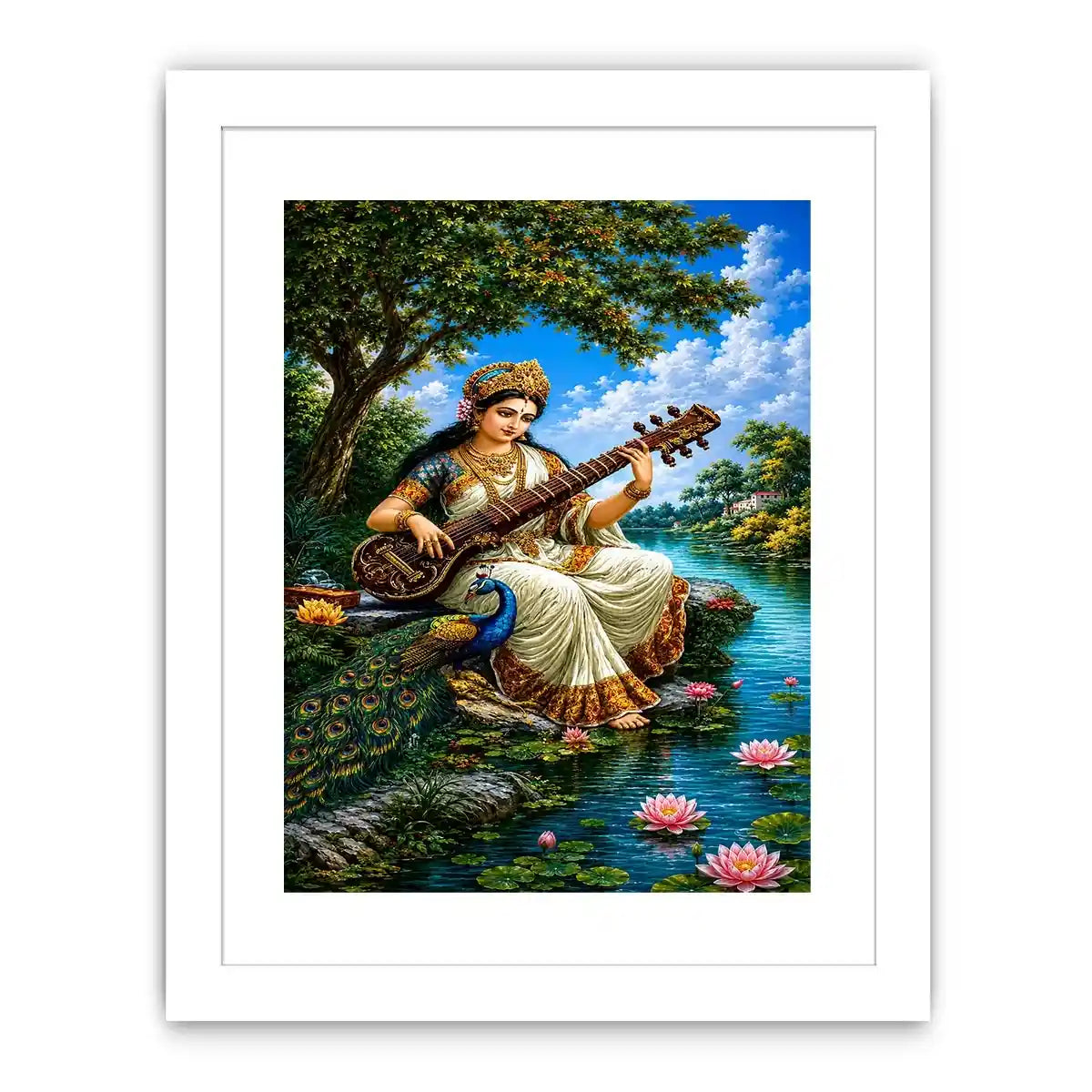   saraswati goddess music canvas