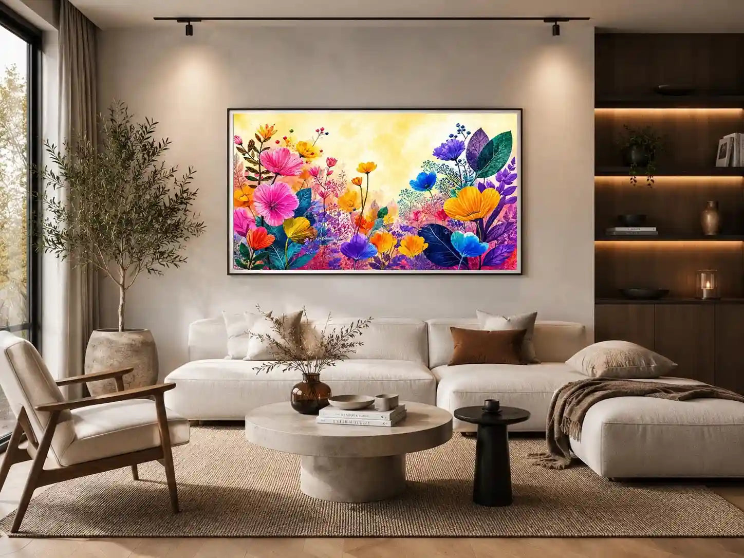   colorful floral botanical canvas
