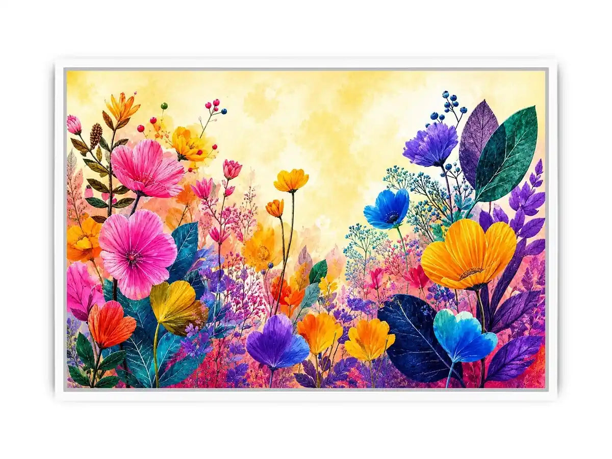   colorful floral botanical canvas