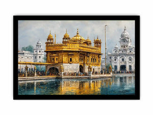   golden temple reflection canvas