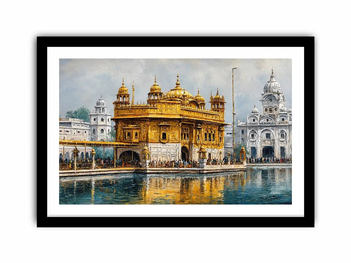   golden temple reflection canvas