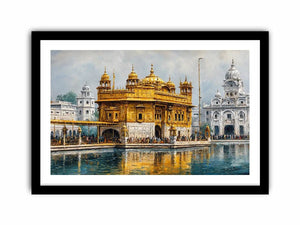   golden temple reflection canvas