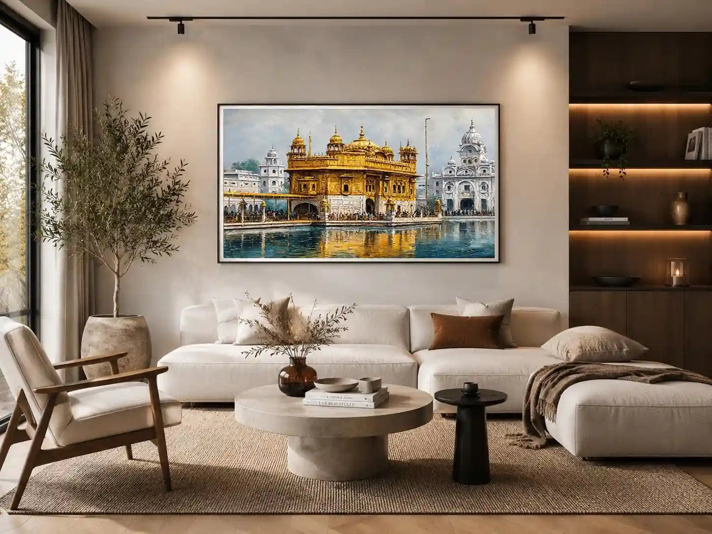   golden temple reflection canvas