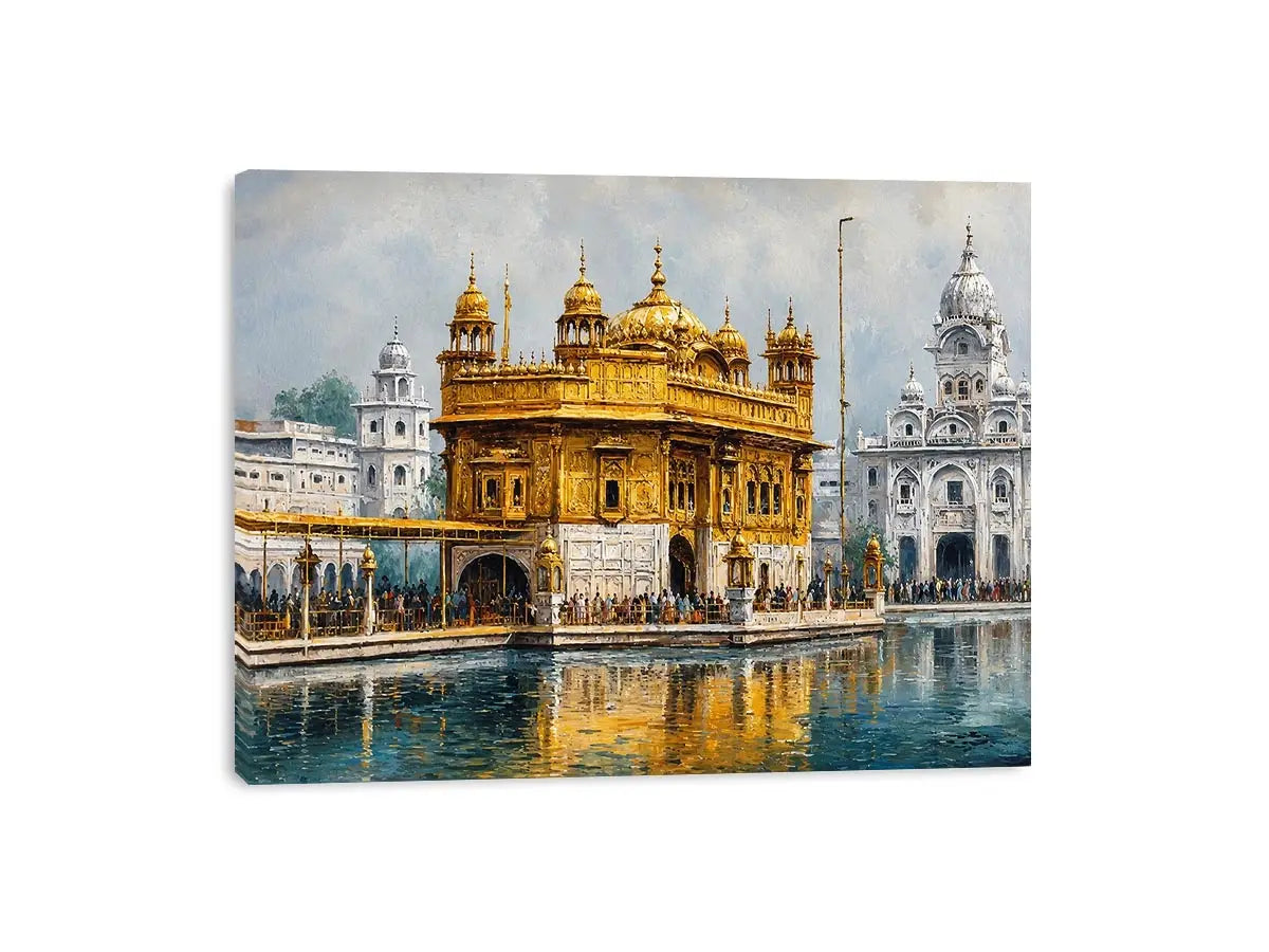   golden temple reflection canvas