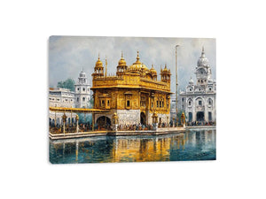   golden temple reflection canvas