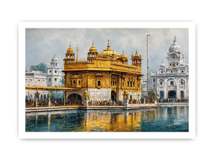   golden temple reflection canvas