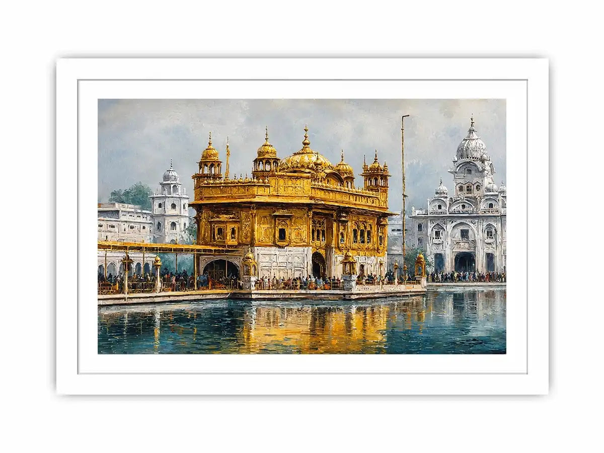   golden temple reflection canvas