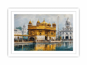   golden temple reflection canvas